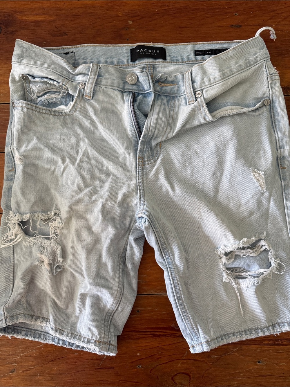 PacSun Light Blue Ripped Denim Jean Shorts
